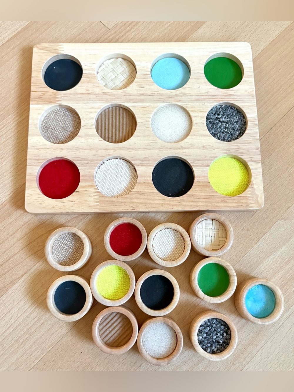 TickiT Wooden Touch & Match Board Sensory Texture Tactile Puzzle Toy NEW